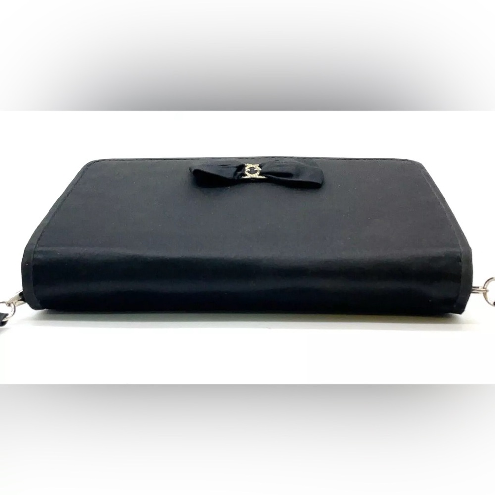 Authentic Gucci Vintage Satin Black Ribbon Rhinestone Shoulder Bag - Picture 4 of 17